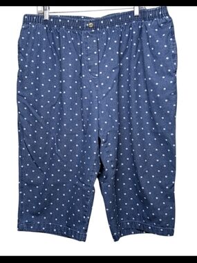 Woman Within Polka Dot Pull on Capri Jeans PETITE 24WP